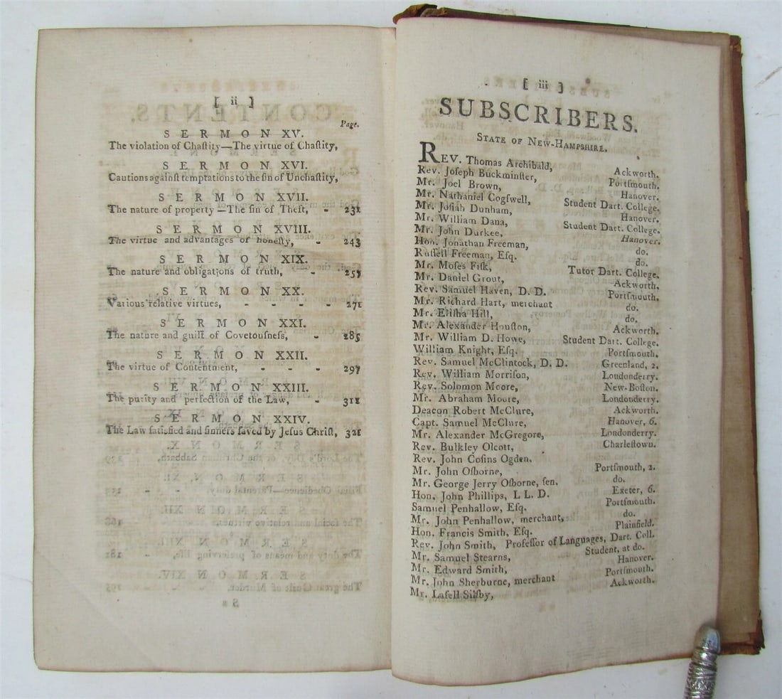1795 SERMONS on MORAL LAW by DAVID MccLURE antique HARTFOD AMERICANA - 8