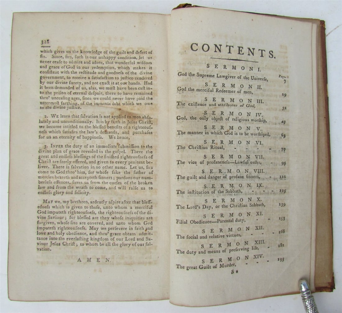 1795 SERMONS on MORAL LAW by DAVID MccLURE antique HARTFOD AMERICANA - 9