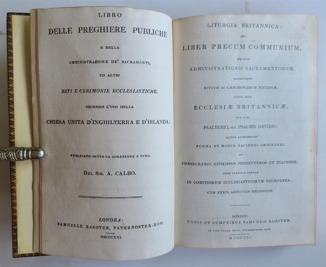 1821 LITURGIA BRITANNICA antique PRAYER BOOK UNITED CHURCH OF ENGLAND & IRELAND - 2