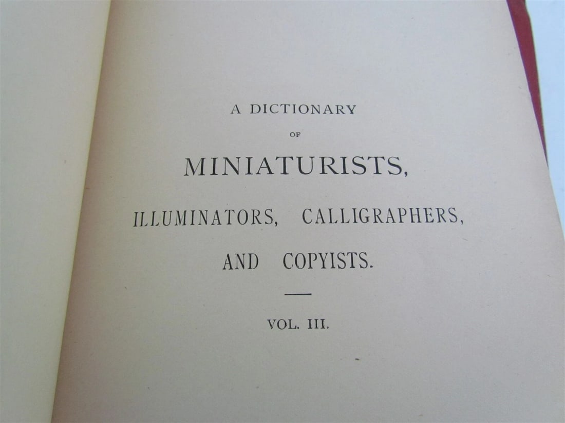 1887 BRADLEY'S DICTIONARY OF MINIATURISTS 3 volumes in English ANTIQUE - 4