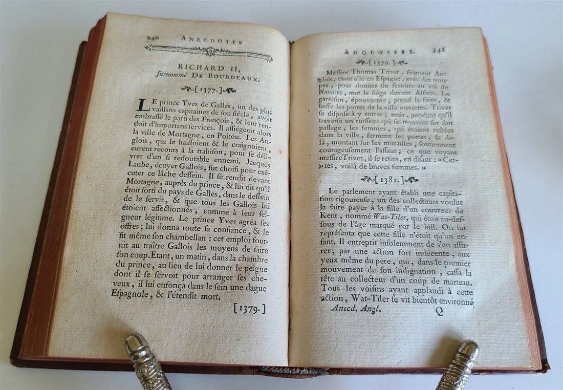 1769 ANECDOTES ANGLOISES antique FRENCH HISTORY of ENGLAND - 5