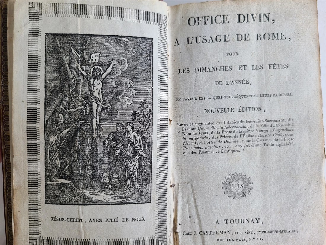 1850s OFFICE DIVIN, A L'usage de Rome in FRENCH antique - 2