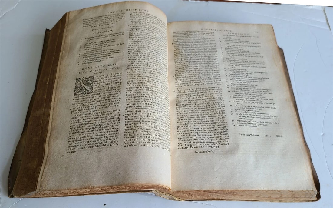 1569-1576 16th CENTURY LAW BOOK antique VELLUM BOUND FOLIO in LATIN - 15