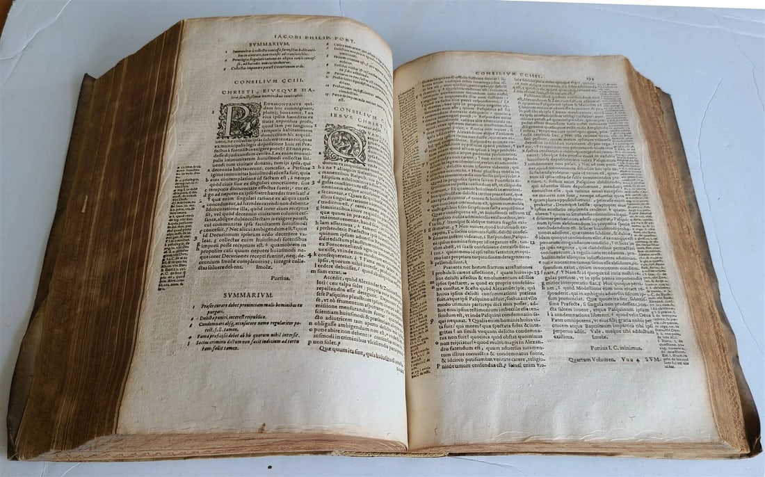 1569-1576 16th CENTURY LAW BOOK antique VELLUM BOUND FOLIO in LATIN - 16