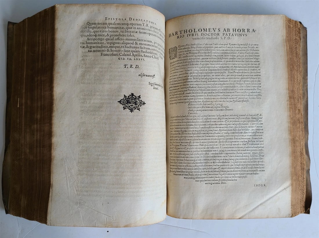 1569-1576 16th CENTURY LAW BOOK antique VELLUM BOUND FOLIO in LATIN - 17