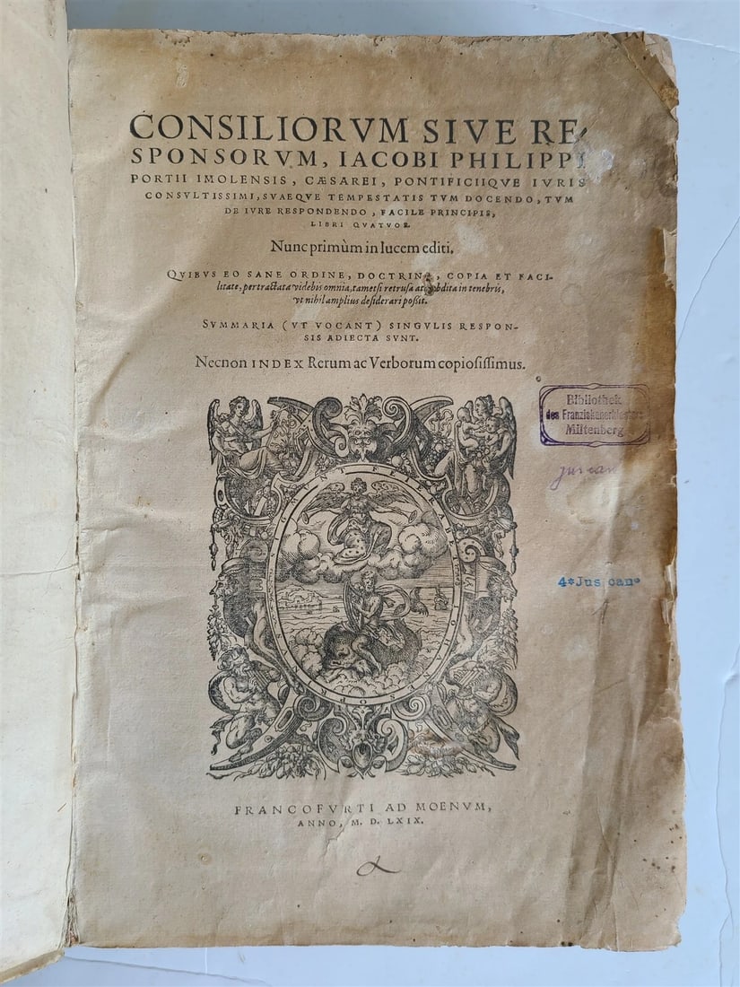 1569-1576 16th CENTURY LAW BOOK antique VELLUM BOUND FOLIO in LATIN - 2