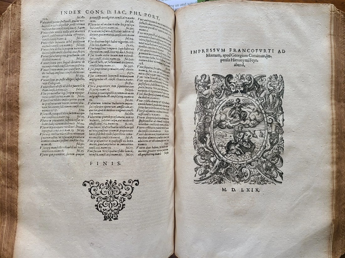 1569-1576 16th CENTURY LAW BOOK antique VELLUM BOUND FOLIO in LATIN - 4