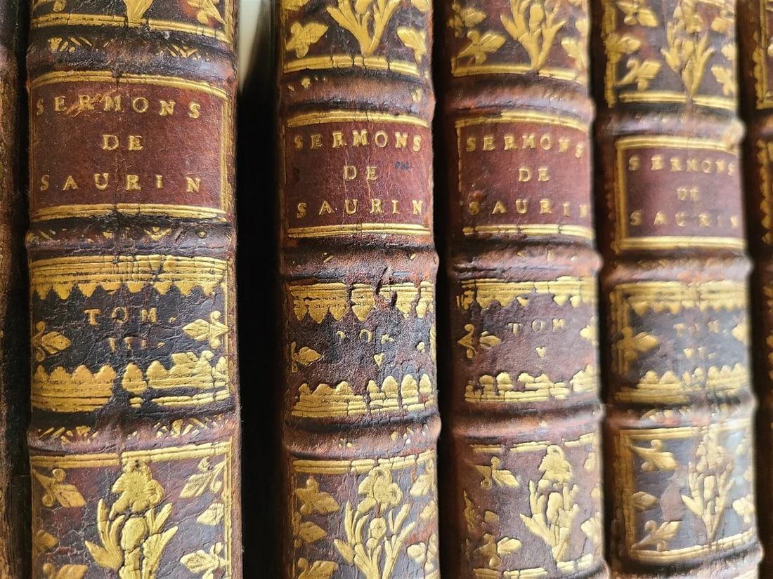 1748-1755 SERMONS by SAURIN 11 VOLUMES antique in FRENCH 18th CENTURY - 2