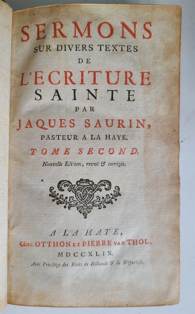 1748-1755 SERMONS by SAURIN 11 VOLUMES antique in FRENCH 18th CENTURY - 6