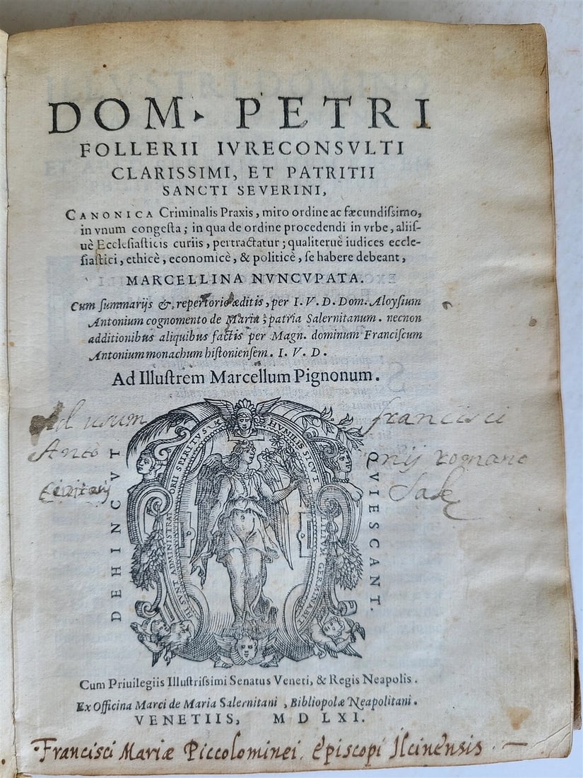 1561 ROMAN LAW CRIMINAL PRACTICE antique DOM. PETRI FOLLERII IURECONSULTI VELLUM: DOM. PETRI FOLLERII IURECONSULTI CLARISSIMI, Et Patritii Sancti Severini, Canonica Criminalis Praxis : miro ordine ac faecundissimo, in vnum congesta ; in qua de ordine procedendi in vrbe, aliisue