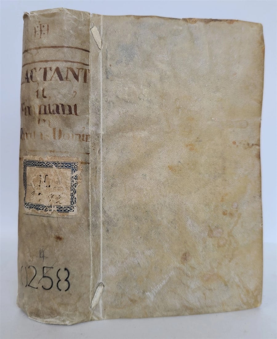 1556 Divinarum institutionum by LACTANTIUS antique VELLUM BOUND - 2