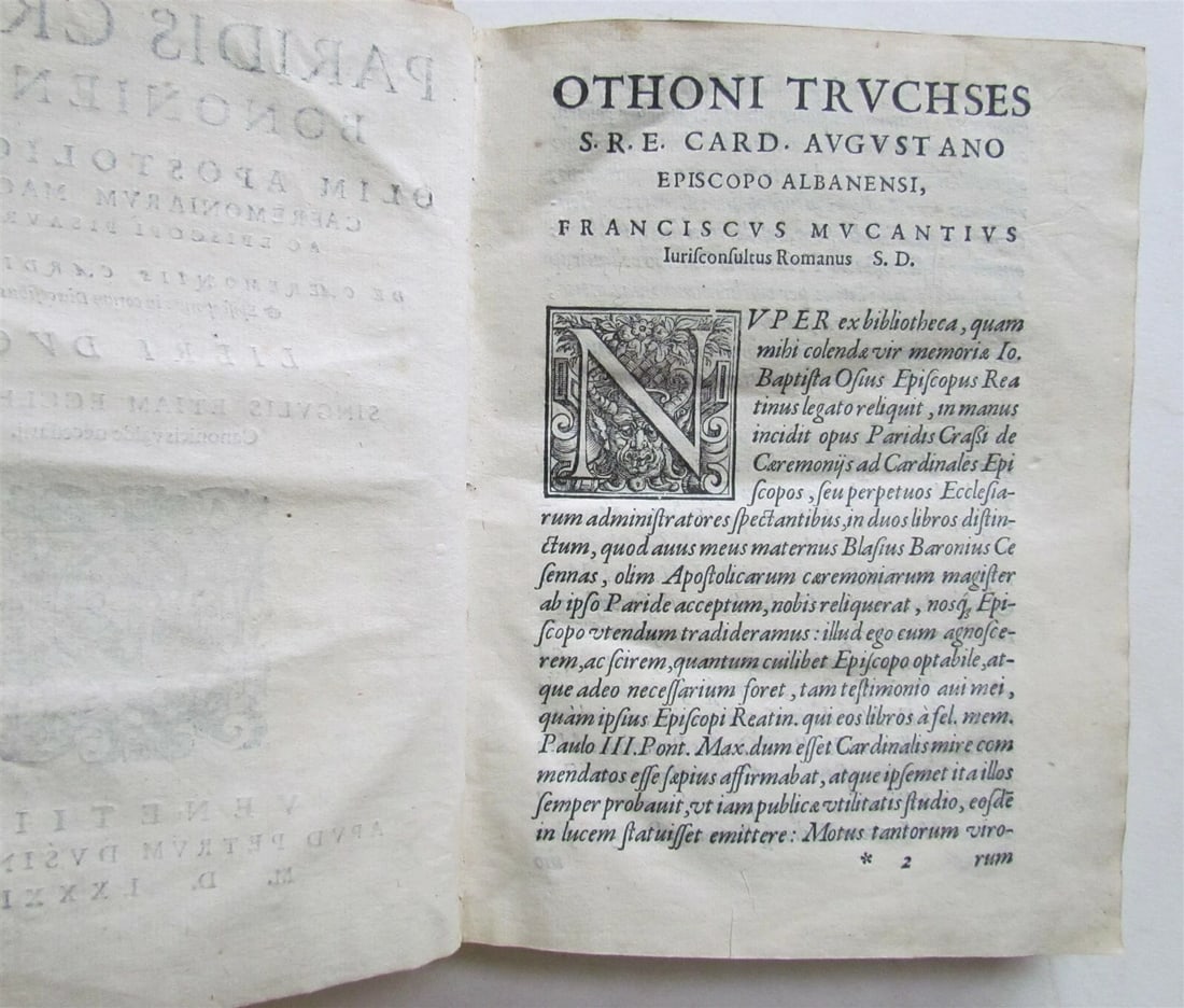 1582 PARIDIS CRASSI BONONIENSIS antique VELLUM BOUND 16th century - 3