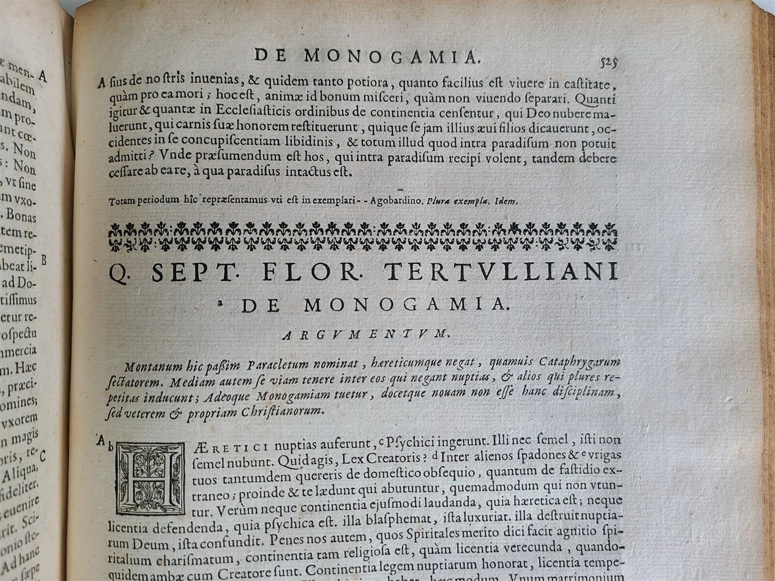 1664 OPERA AD VETUSTISSIMORUM EXEMPLARIUM FIDEM by TERTULLIAN Folio antique - 10