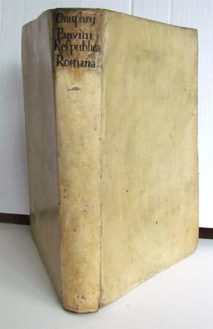 1597 ROMAN REPUBLIC COMMENTARY antique vellum bound FOLIO by Onuphrius Panvinius - 2