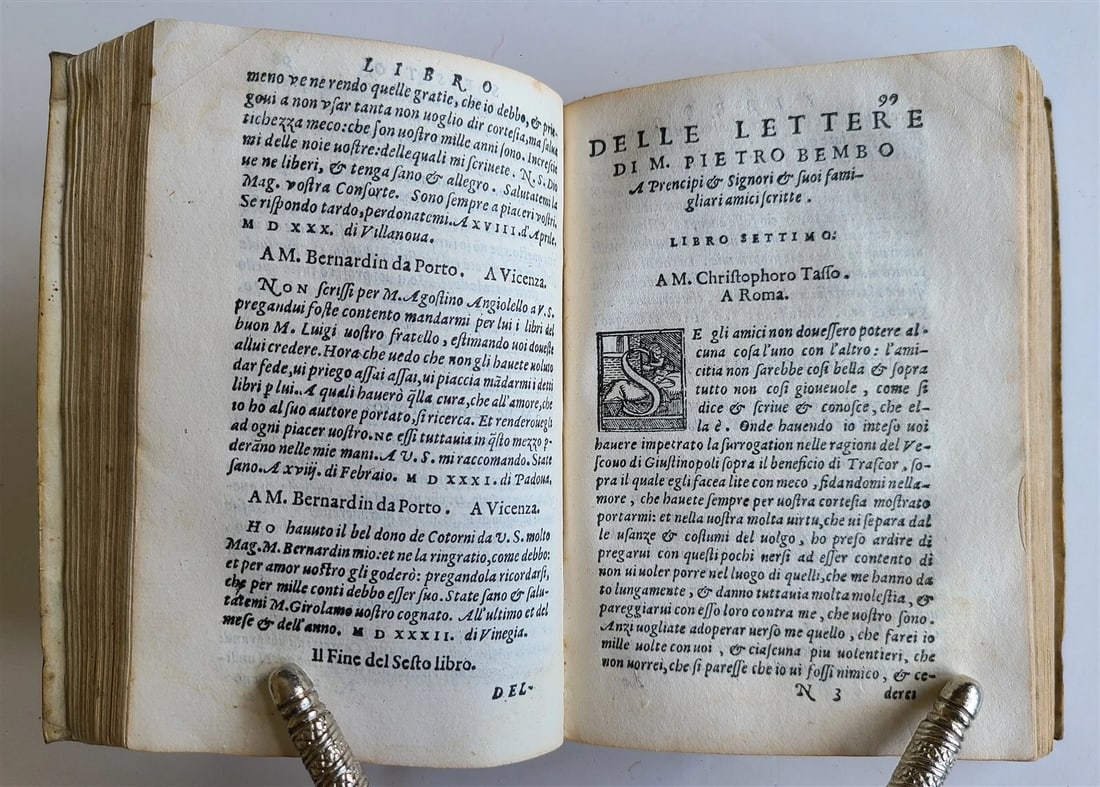 1564 PIETRO BEMBO Delle lettere a Sommi Pontefici antique VELLUM BINDING Italian - 4