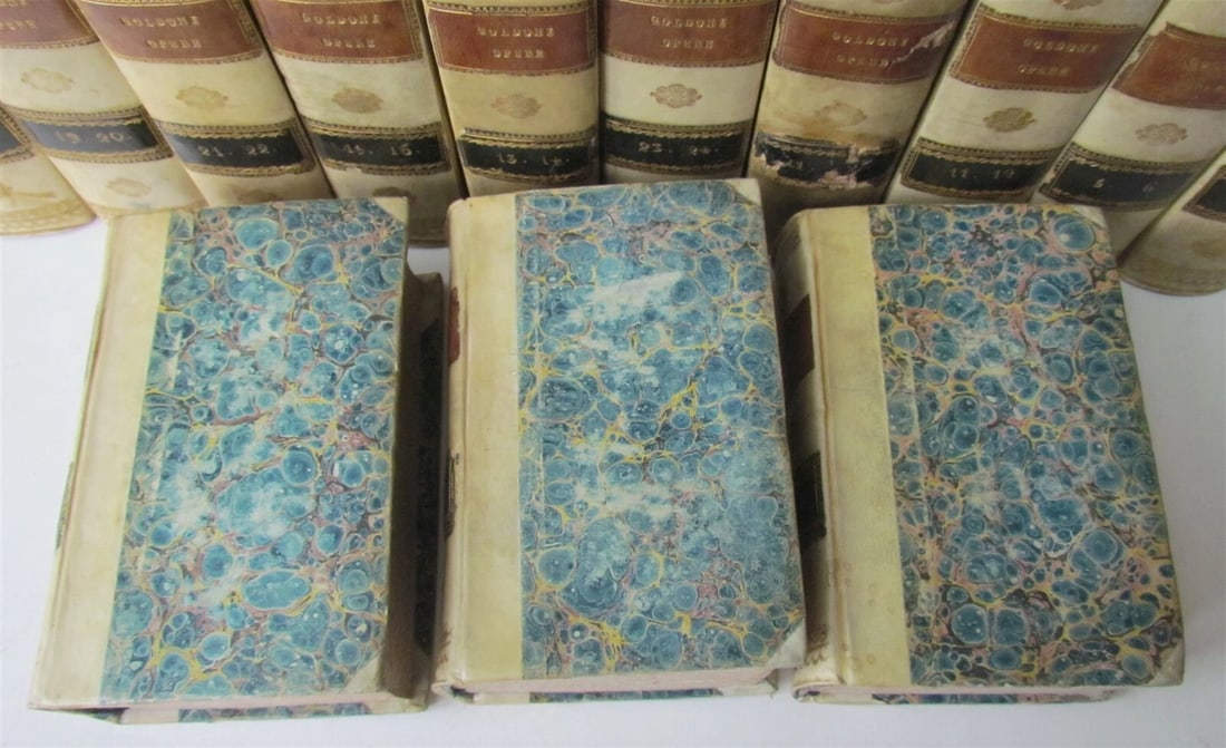 1827-31 15 volumes ITALIAN THEATRE PLAYS antique decorative VELLUM SPINES - 7