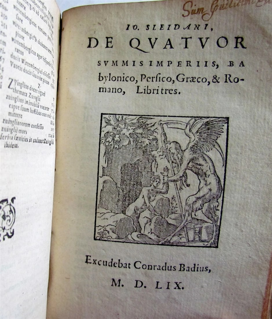 1559 SLEIDAN Summis Imperiis Babylonico Persico Graeco & Romano antique VELLUM - 6