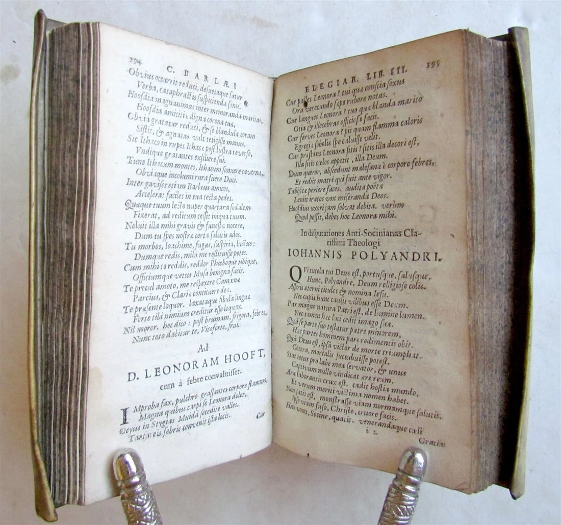 1655 POEMATUM ELEGIARUM by Caspar Barlaeus antique VELLUM BOUND POETRY - 3