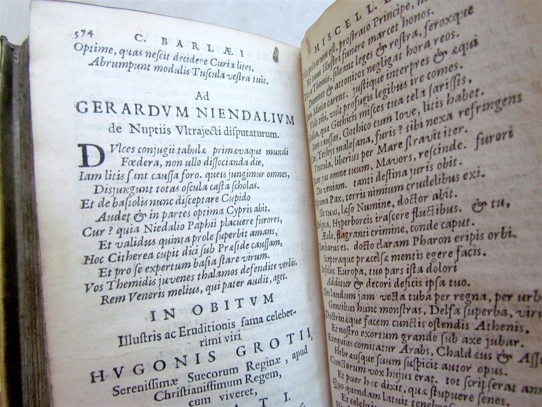 1655 POEMATUM ELEGIARUM by Caspar Barlaeus antique VELLUM BOUND POETRY - 4