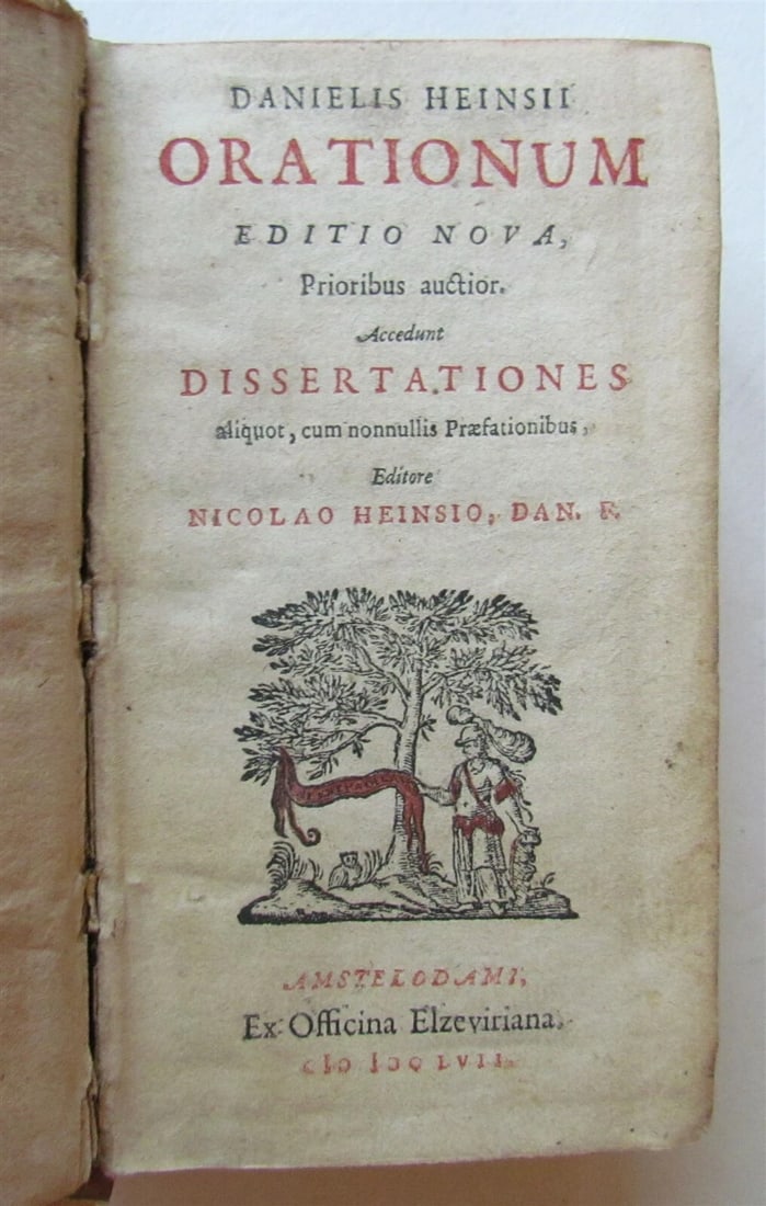 1657 ELZEVIR PRESS ORATIONUM by DANIELIS HEINSIUS antique VELLUM BOUND - 2