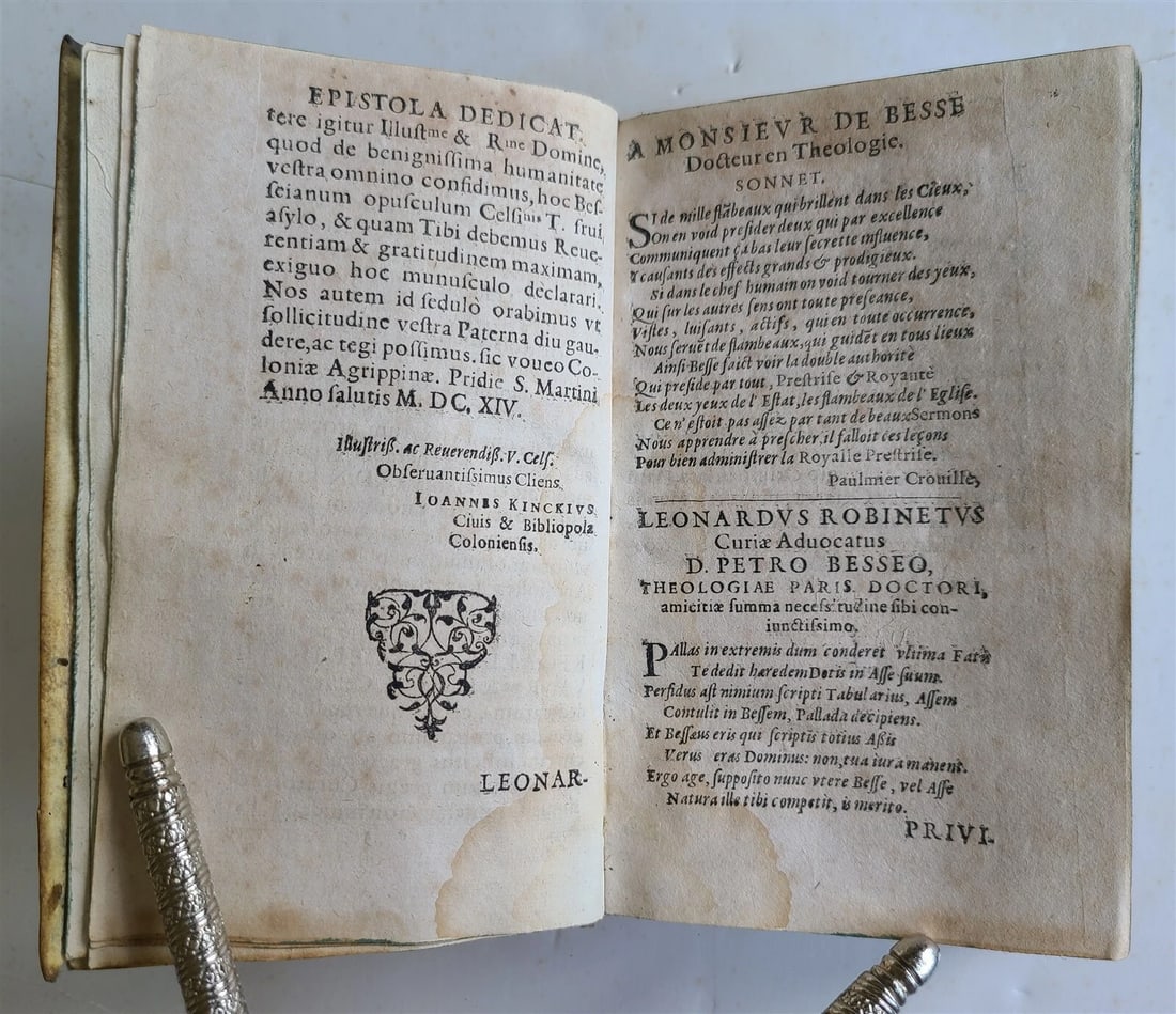 1615-1616 THEOLOGY WORKS by Pierre de Besse antique VELLUM BOUND - 8