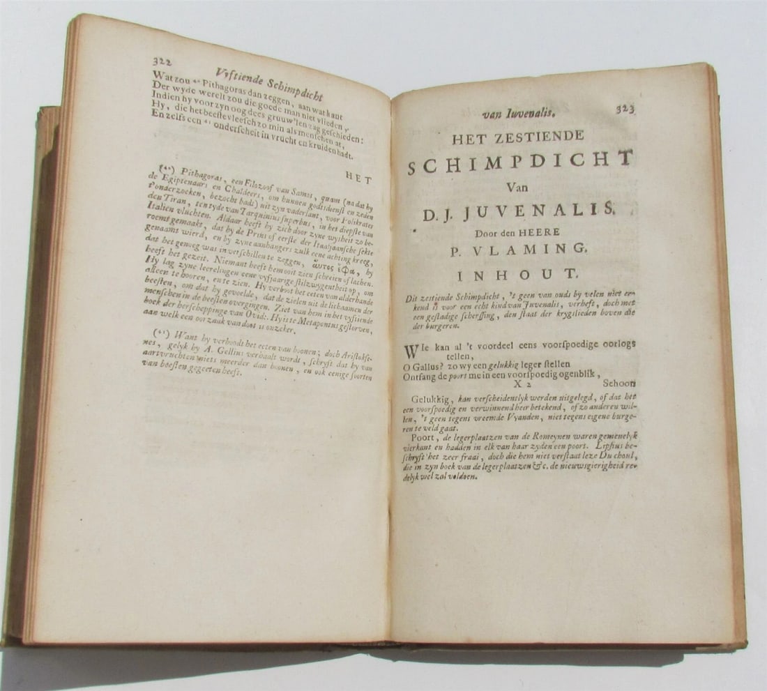 1709 ROMAN POETRY SATYRAE Juvenal & Persius Flaccus VELLUM antique in DUTCH - 6