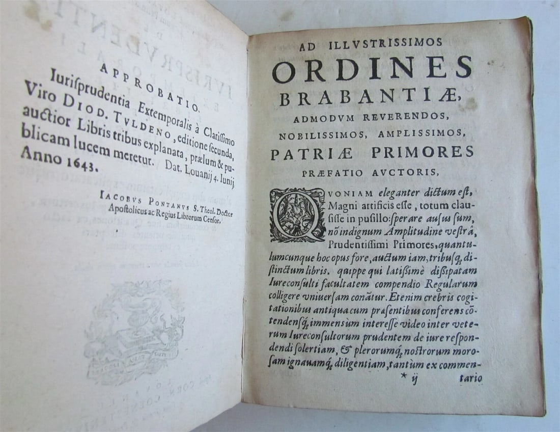 1643 LAW BOOK in LATIN ANTIQUE vellum bound De ivrisprvdentia extemporali - 3