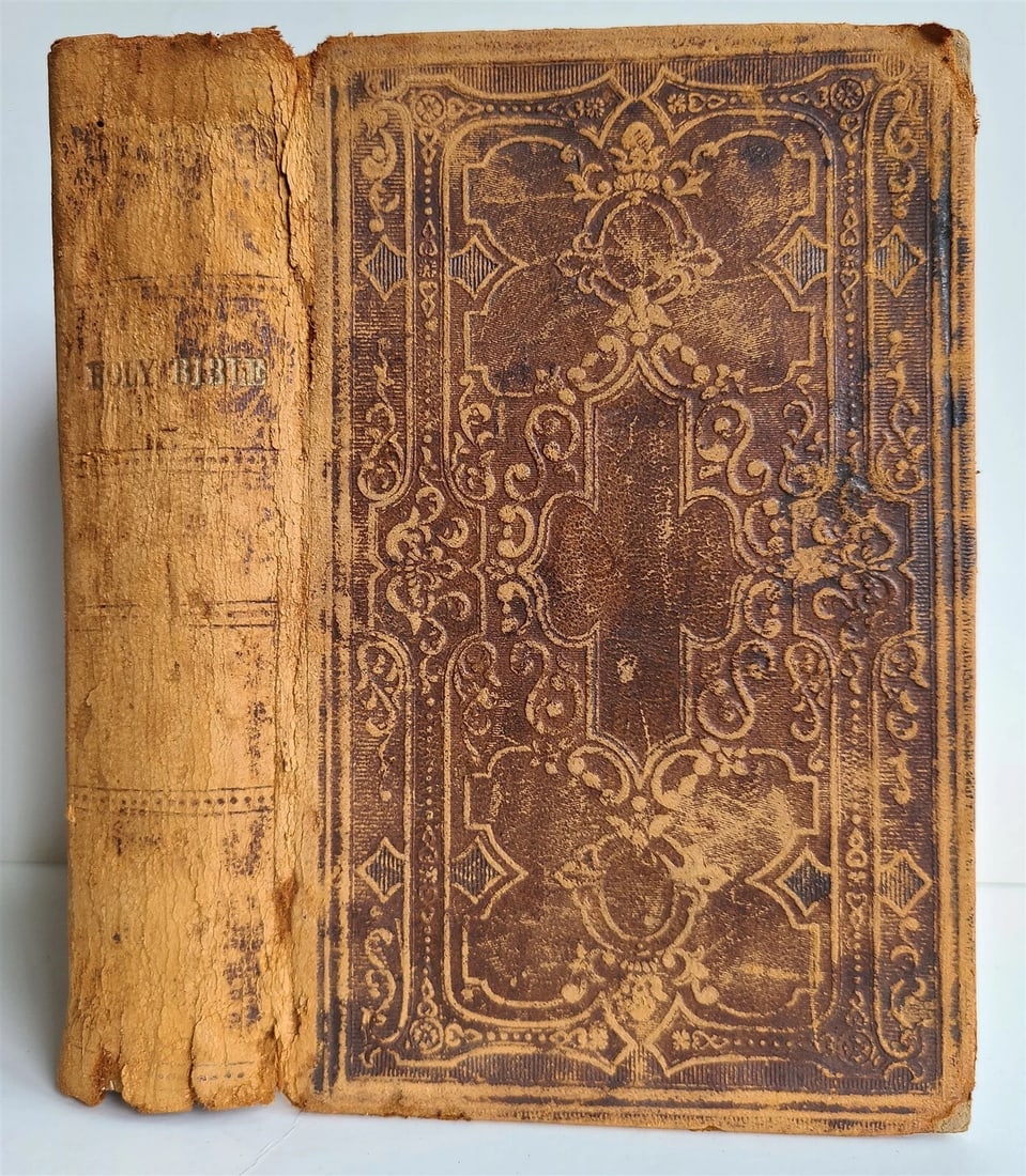 1861 BIBLE in ENGLISH ANTIQUE OLD & NEW TESTAMENTS Americana CIVIL WAR ERA - 3