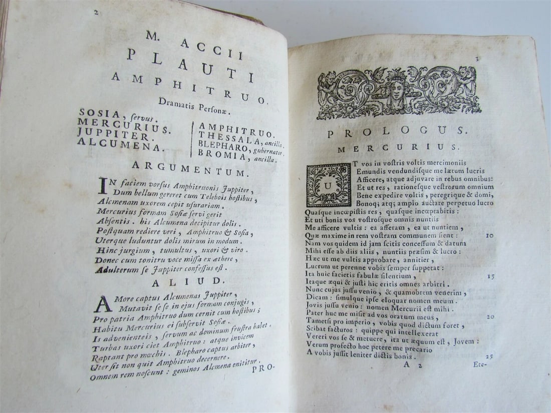 1725 M. Accii Plauti COMOEDIAE antique VELLUM BOUND - 4