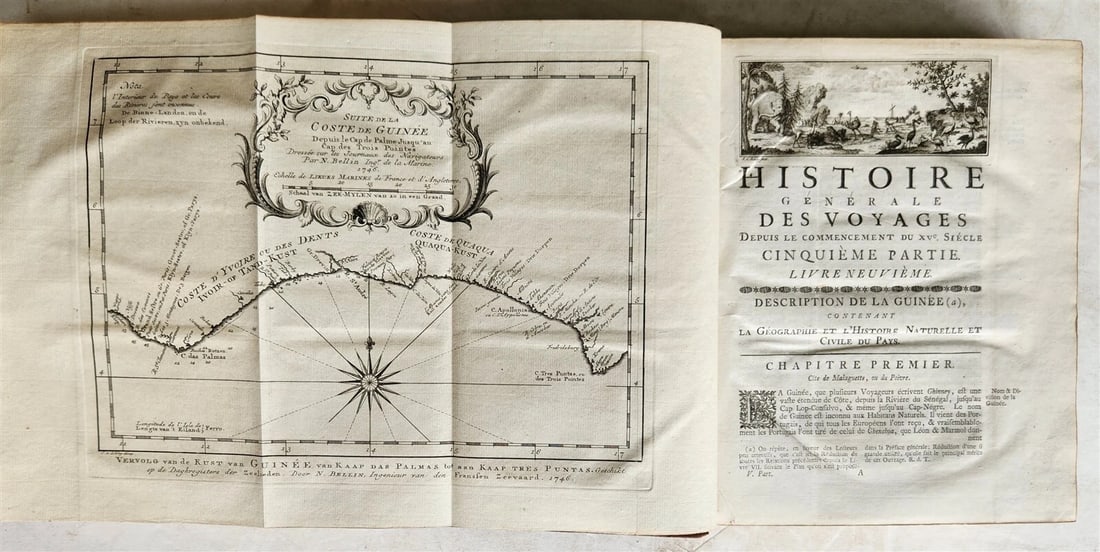 1748 TRAVELS TO AFRICA antique ILLUSTRATED Histoire generale des voyages vol. 5 - 3