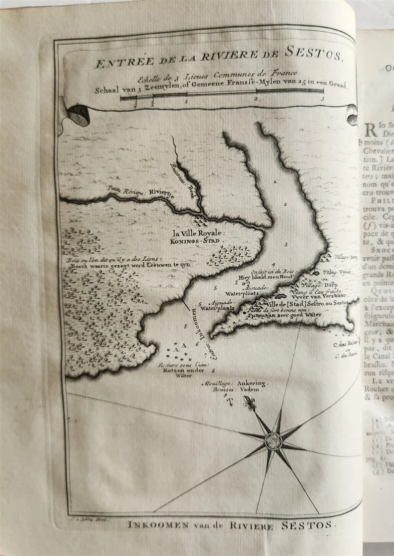 1748 TRAVELS TO AFRICA antique ILLUSTRATED Histoire generale des voyages vol. 5 - 5