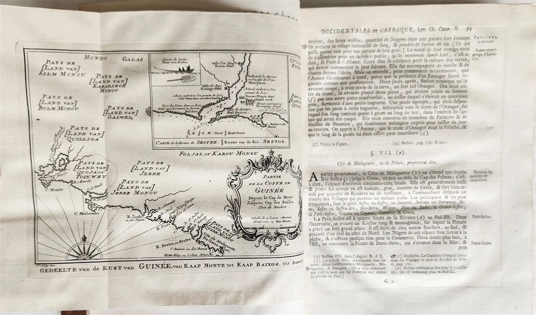 1748 TRAVELS TO AFRICA antique ILLUSTRATED Histoire generale des voyages vol. 5 - 6