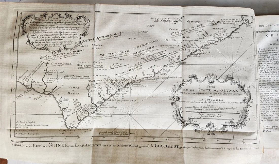 1748 TRAVELS TO AFRICA antique ILLUSTRATED Histoire generale des voyages vol. 5 - 8