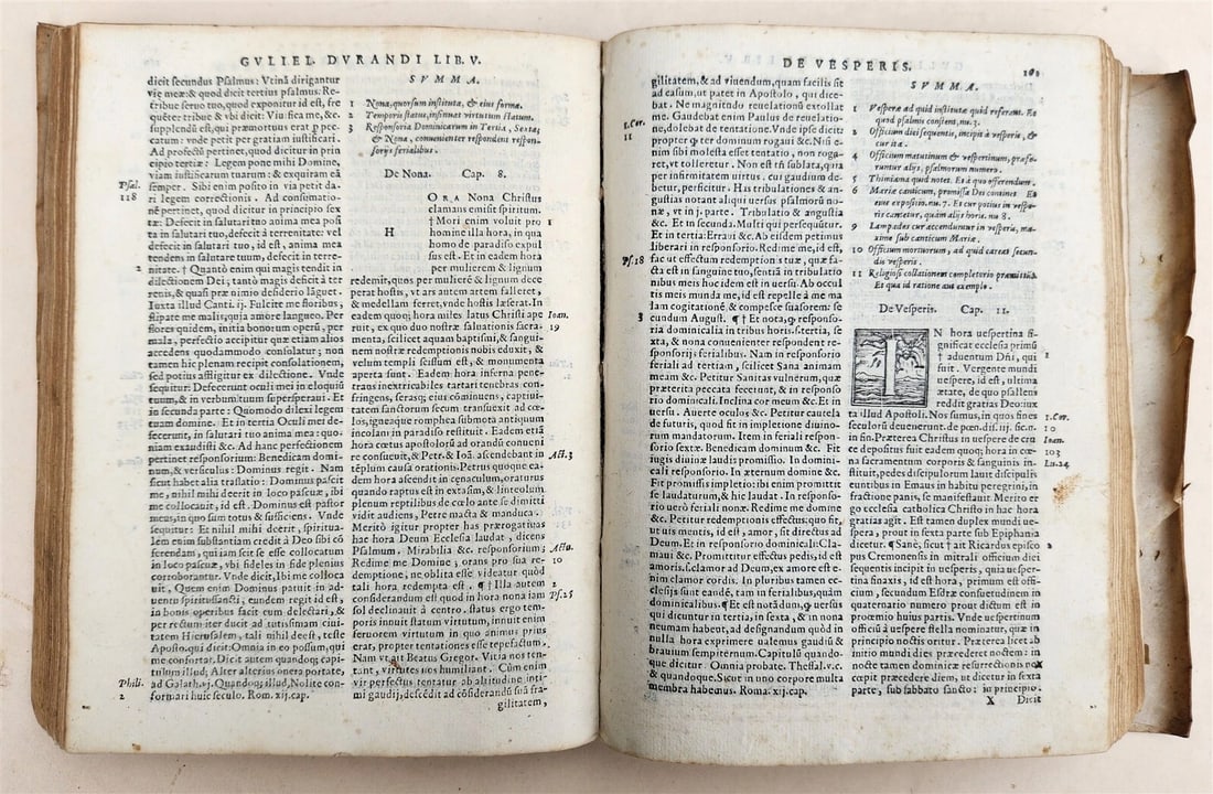 1568 RATIONALE DIVINORUM by Guilelmus Durantus antique VELLUM in LATIN 16th CENT - 11