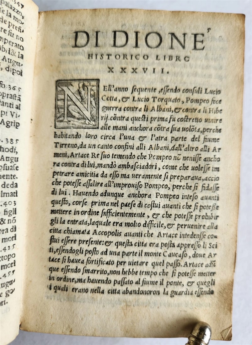 1548 ROMAN WARS HISTORY antique VELLUM BOUND CASSIO DIONE Delle guerre de romani - 5