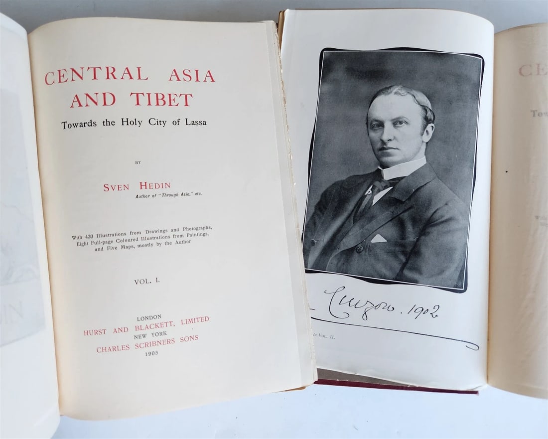 1903 CENTRAL ASIA & TIBET by SVEN HEDIN 2 VOLS antique ILLUSTRATED - 2