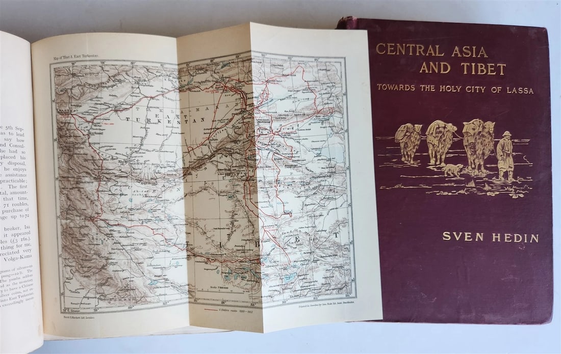 1903 CENTRAL ASIA & TIBET by SVEN HEDIN 2 VOLS antique ILLUSTRATED - 6
