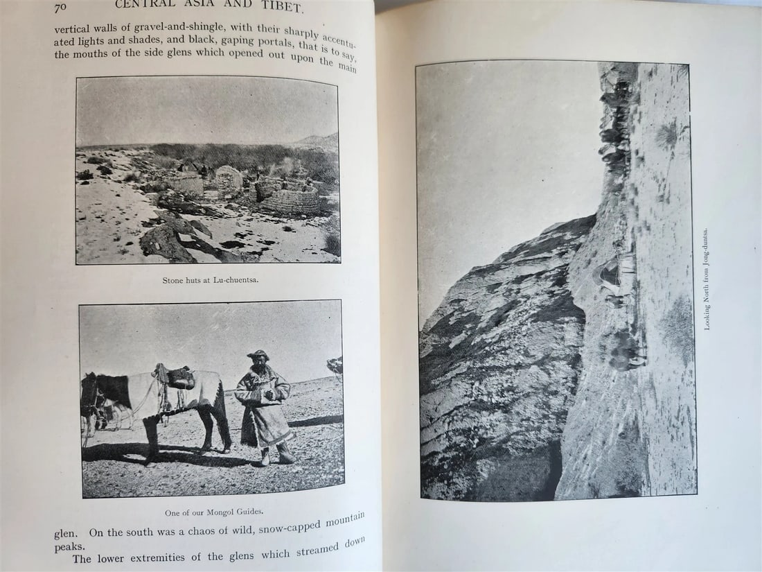 1903 CENTRAL ASIA & TIBET by SVEN HEDIN 2 VOLS antique ILLUSTRATED - 9