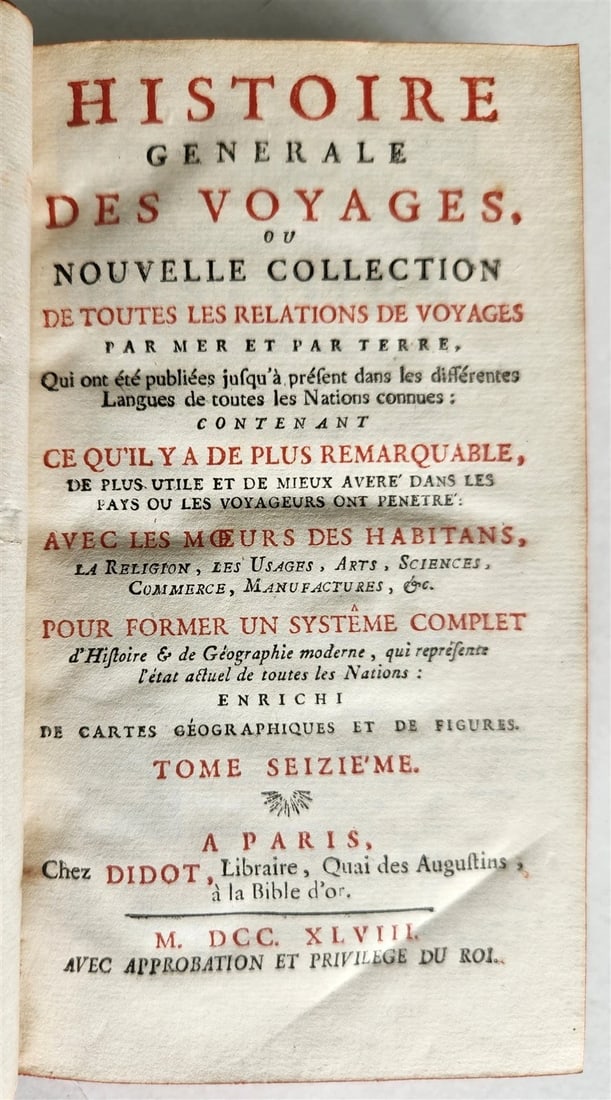 1748 HISTOIRE des VOYAGES antique vol.16 illustrated CONGO AFRICA - 2