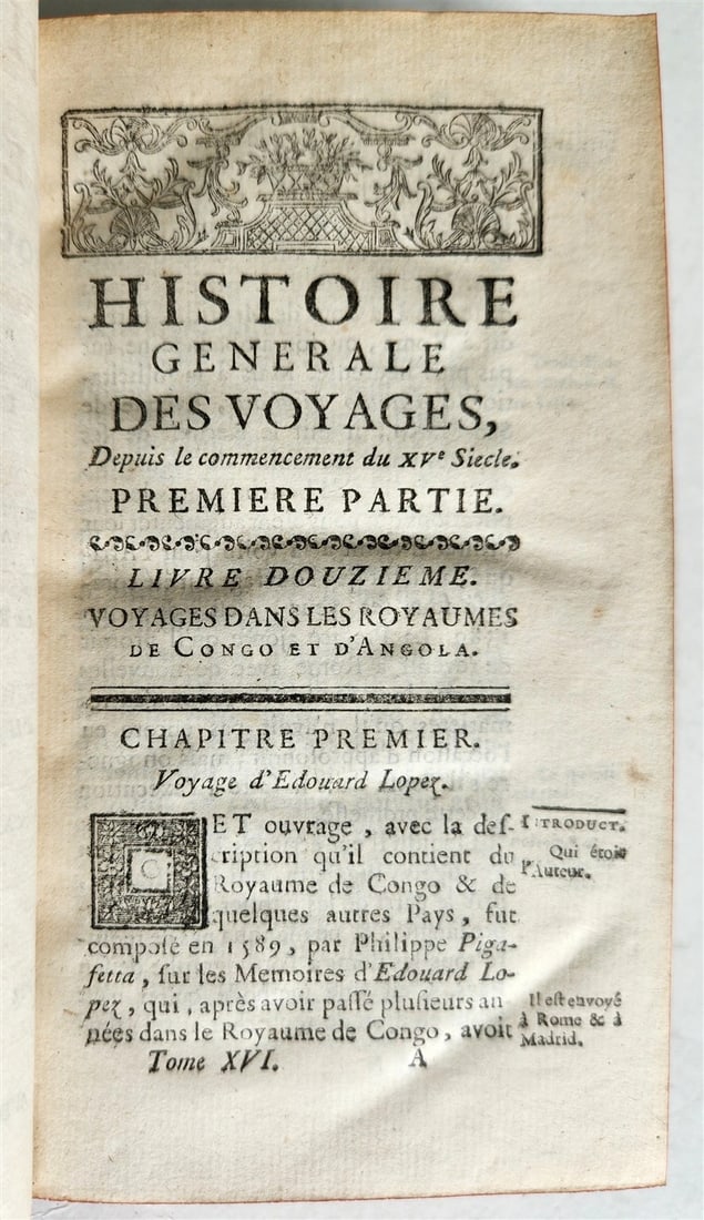 1748 HISTOIRE des VOYAGES antique vol.16 illustrated CONGO AFRICA - 4