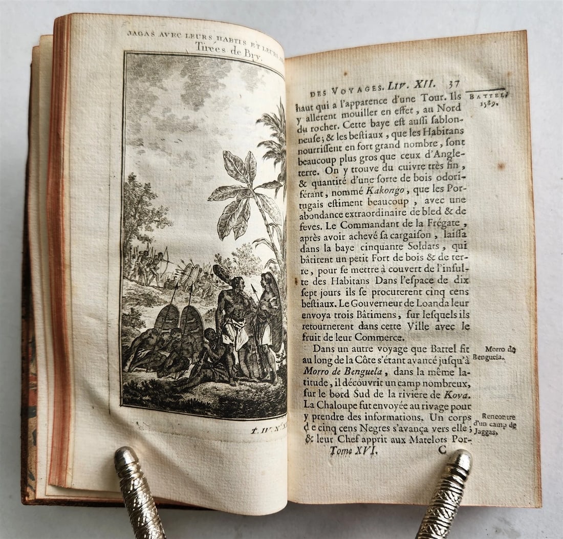 1748 HISTOIRE des VOYAGES antique vol.16 illustrated CONGO AFRICA - 5