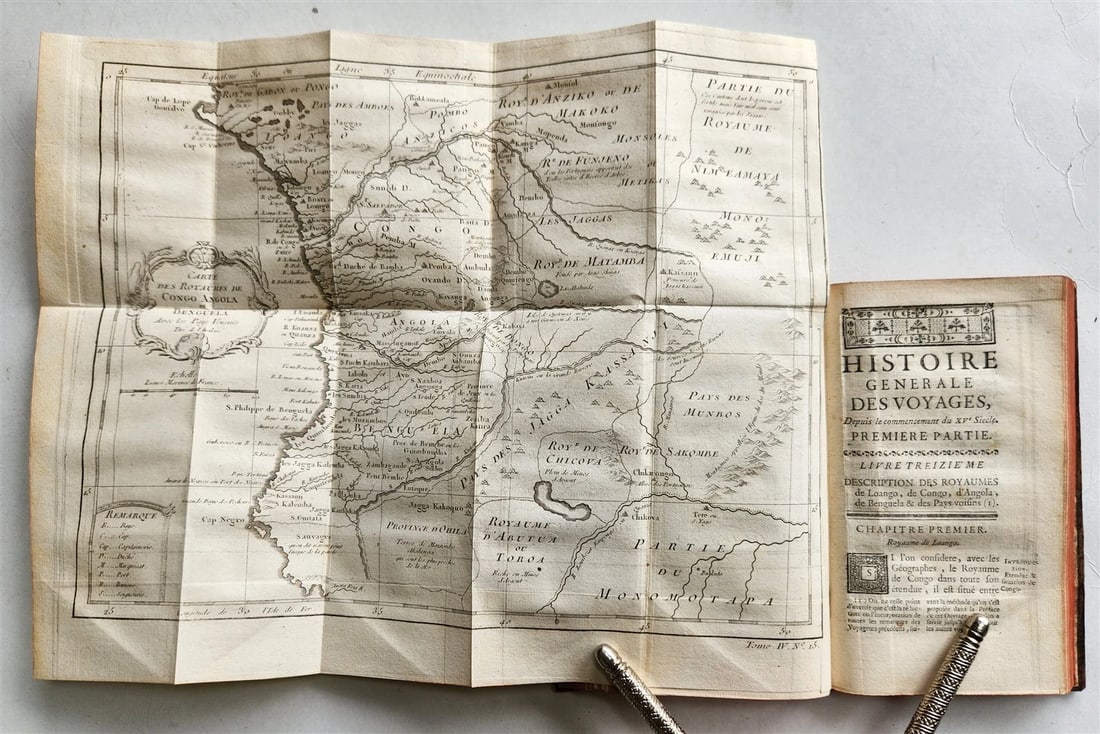 1748 HISTOIRE des VOYAGES antique vol.16 illustrated CONGO AFRICA - 6