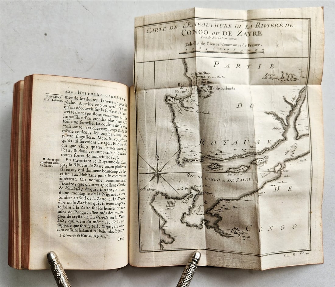 1748 HISTOIRE des VOYAGES antique vol.16 illustrated CONGO AFRICA - 7