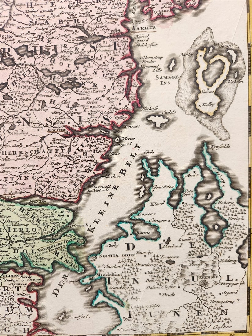 1710 DENMARK antique MAP IUTIAE Tabula Generalis by JOHANN HOMANN - 3