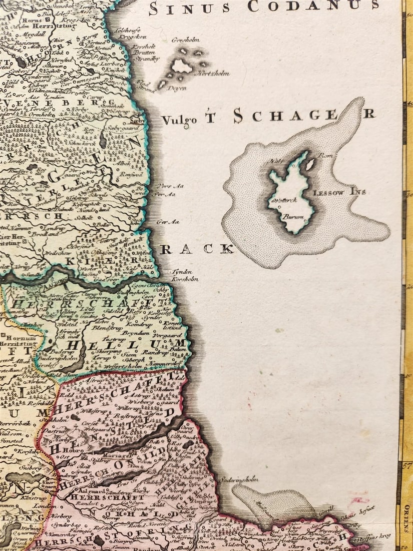 1710 DENMARK antique MAP IUTIAE Tabula Generalis by JOHANN HOMANN - 4