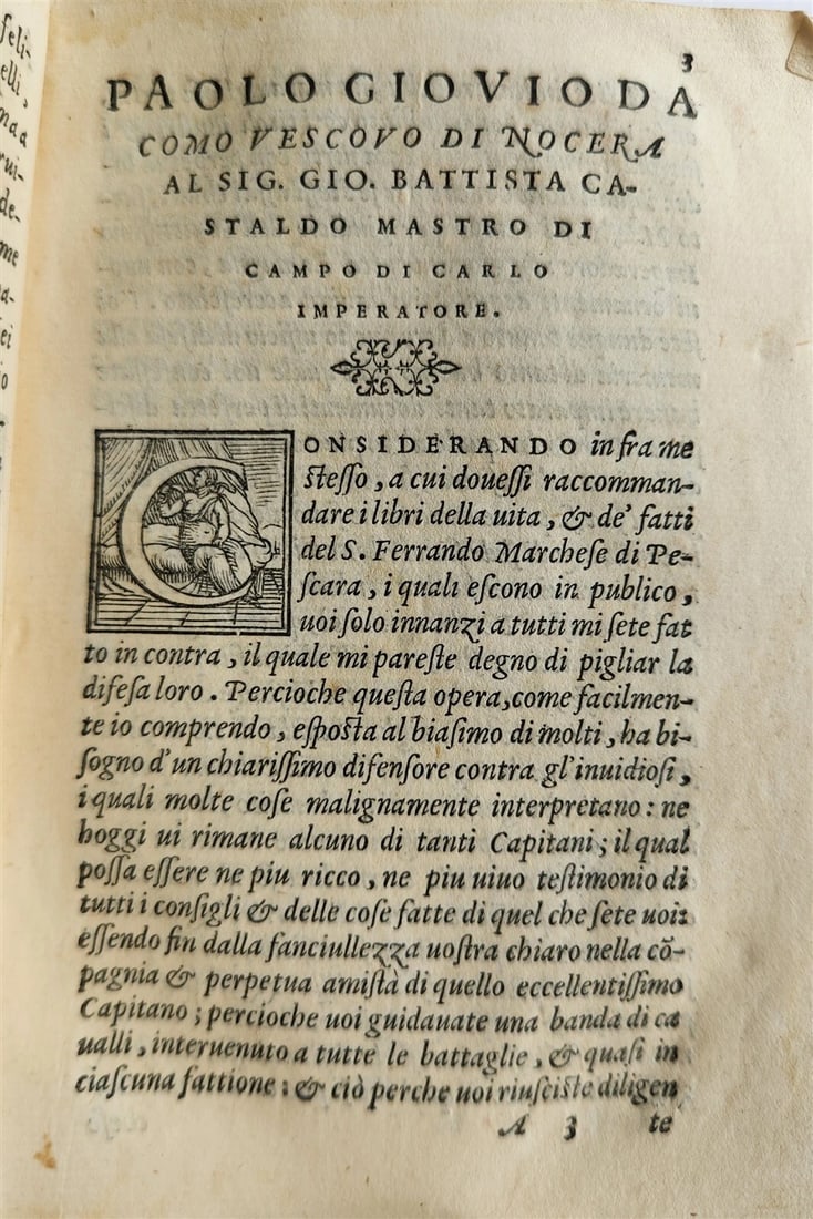 1557 PAOLO GIOVIO antique Life of Don Ferrando Davalo Marquis of Pescara VELLUM - 9