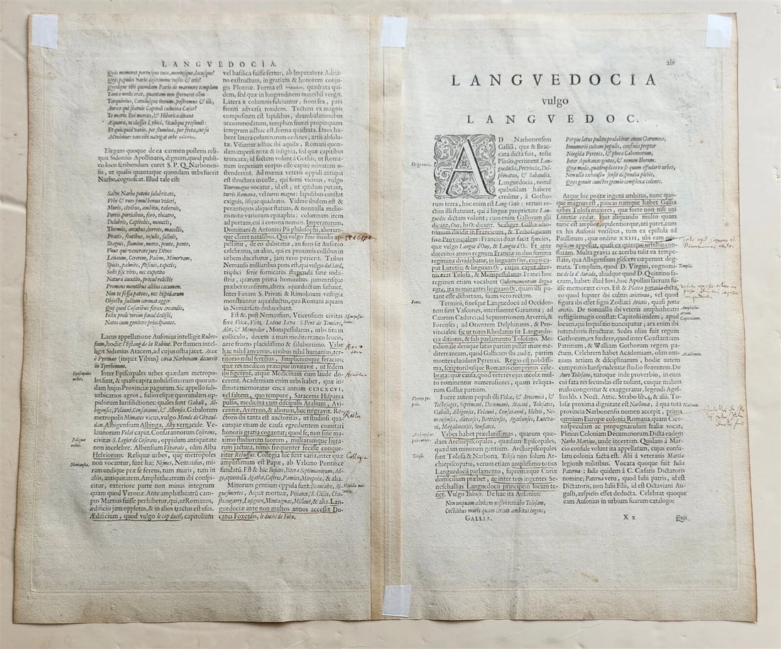 1640 MAP of FRANCE LANGUEDOC by WILLEM BLAEU antique AUTHENTIC hand colored - 6