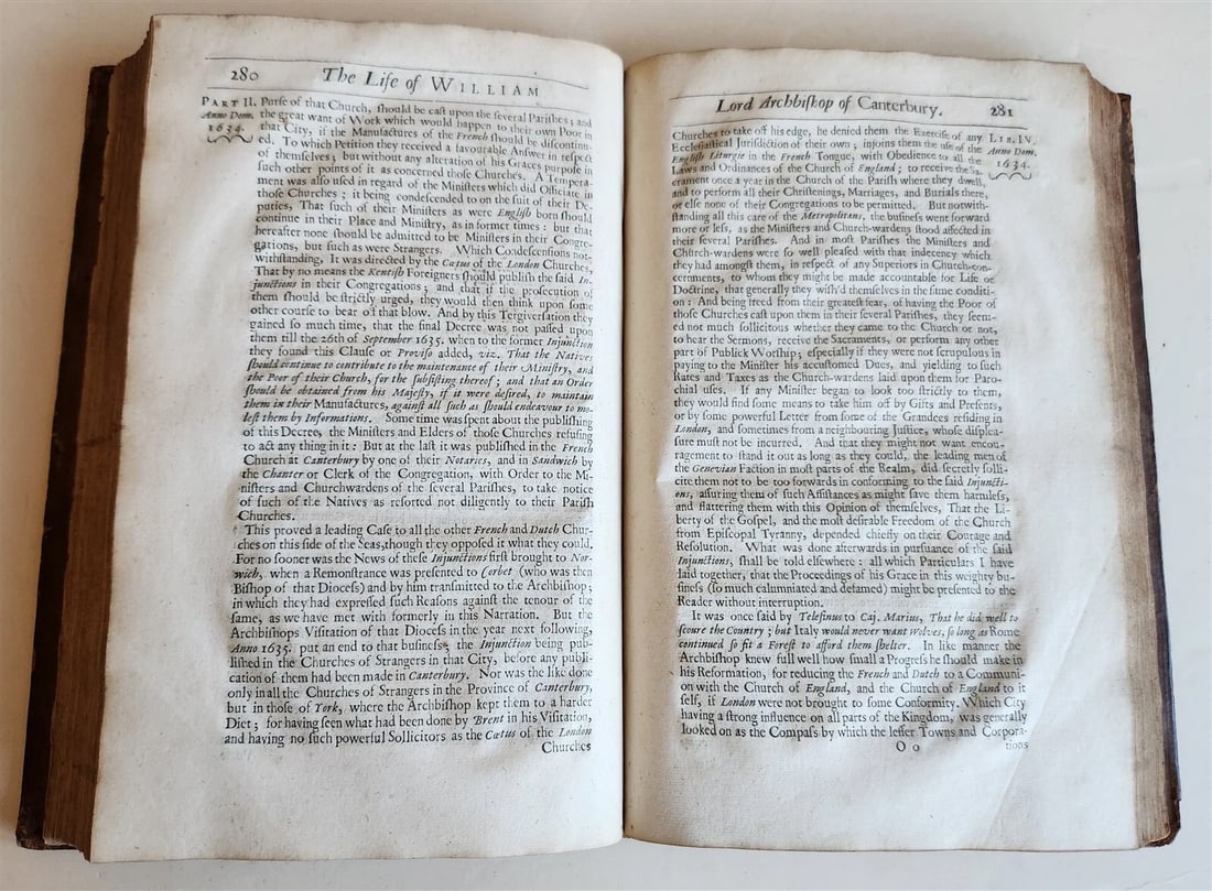 1668 CYPRIANUS ANGLICUS History of Life and Death of Prelate William antique - 5