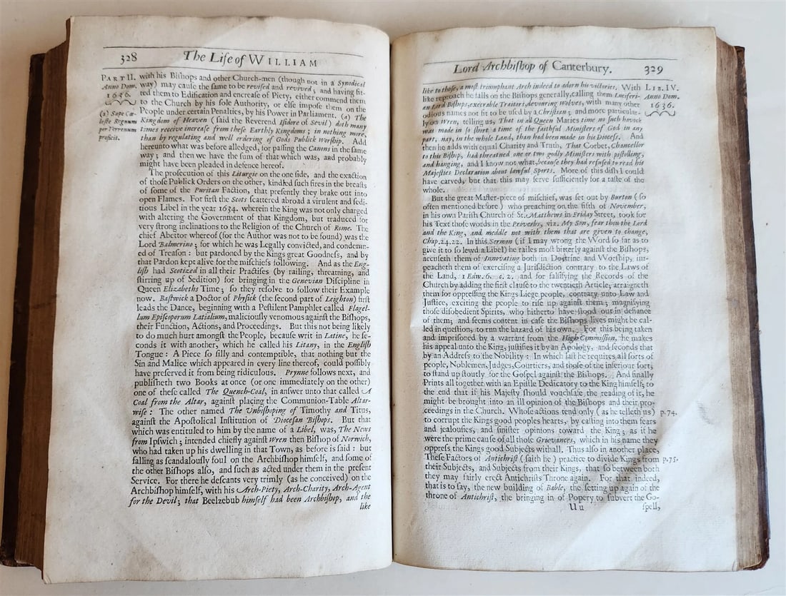 1668 CYPRIANUS ANGLICUS History of Life and Death of Prelate William antique - 6