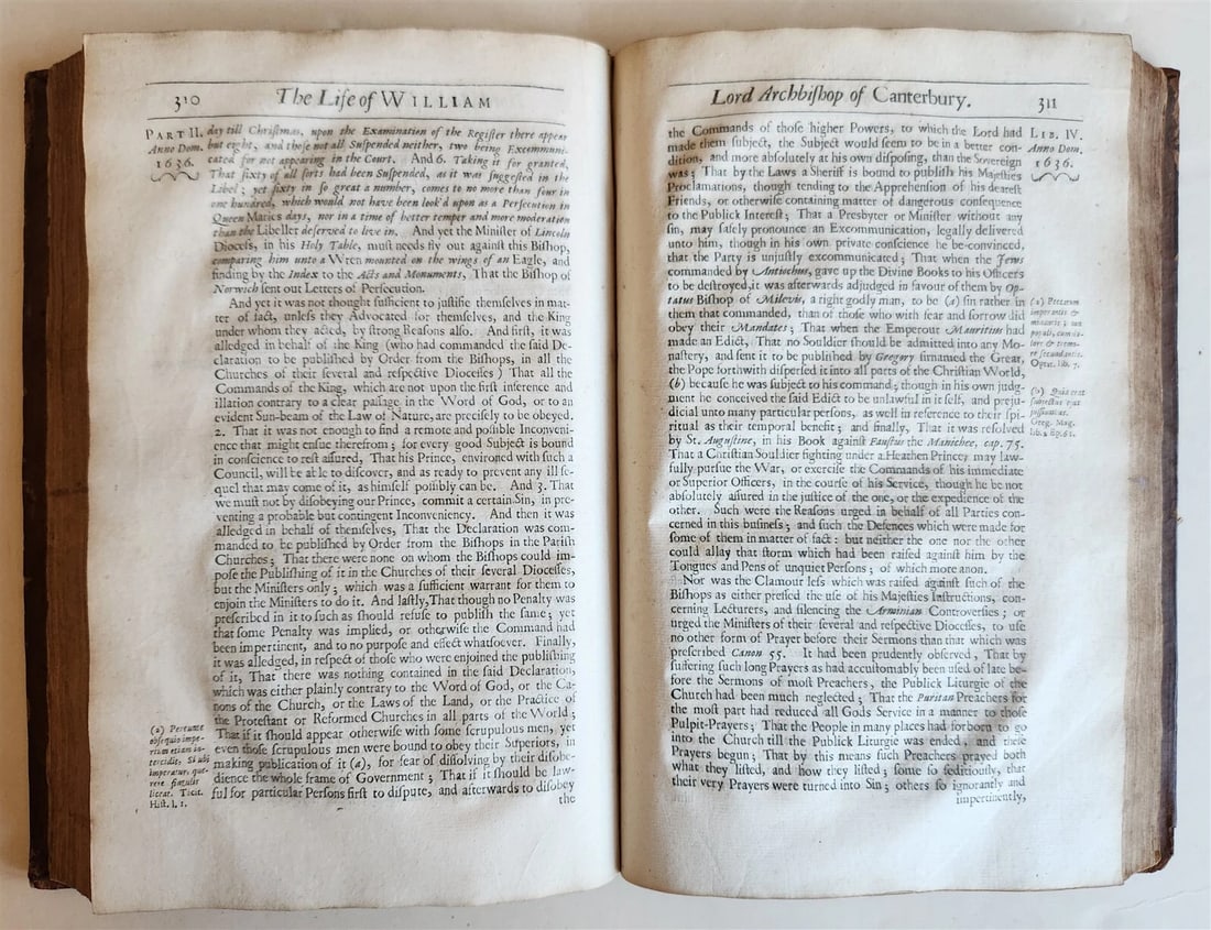 1668 CYPRIANUS ANGLICUS History of Life and Death of Prelate William antique - 8